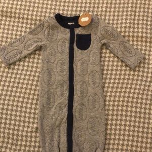 Mud Pie Football Quilted Gown NWT